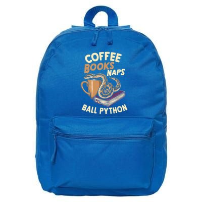 Coffee Books Naps Ball Python Snake Pet Ball Python Gift 16 in Basic Backpack
