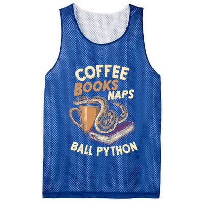 Coffee Books Naps Ball Python Snake Pet Ball Python Gift Mesh Reversible Basketball Jersey Tank