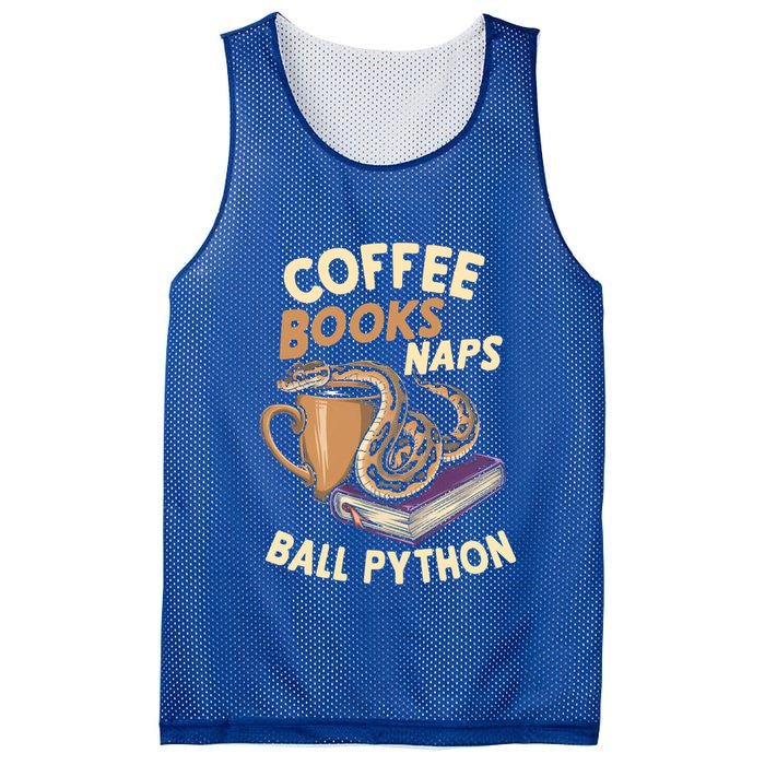 Coffee Books Naps Ball Python Snake Pet Ball Python Gift Mesh Reversible Basketball Jersey Tank