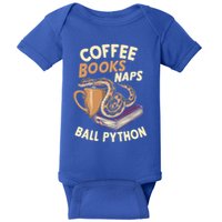 Coffee Books Naps Ball Python Snake Pet Ball Python Gift Baby Bodysuit