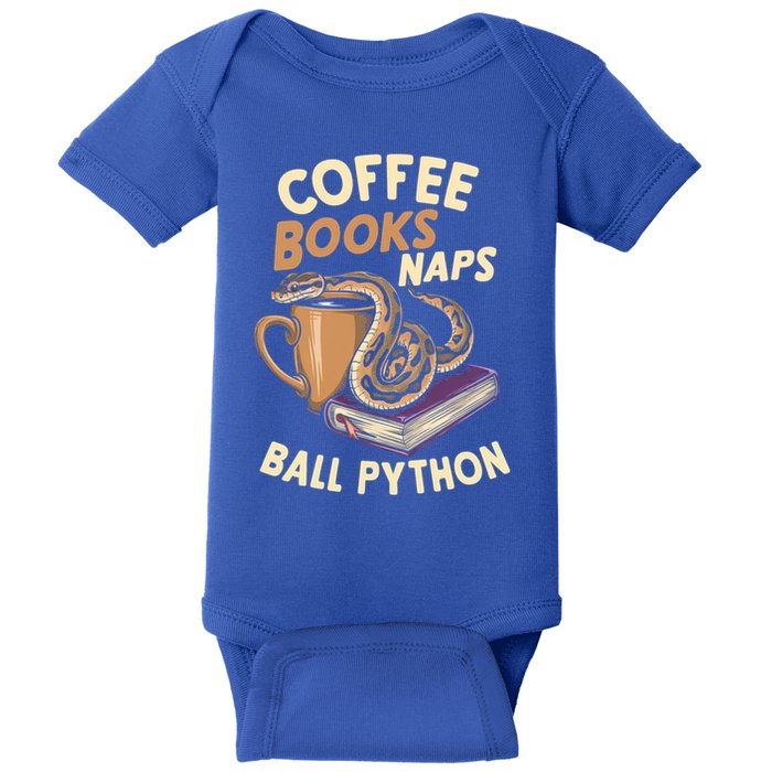 Coffee Books Naps Ball Python Snake Pet Ball Python Gift Baby Bodysuit