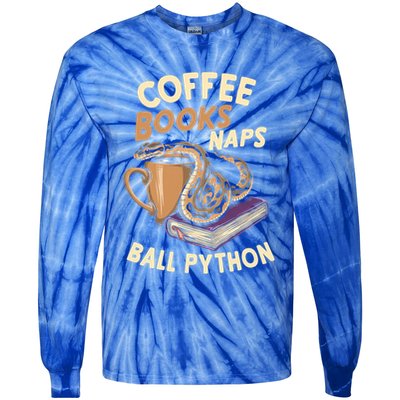 Coffee Books Naps Ball Python Snake Pet Ball Python Gift Tie-Dye Long Sleeve Shirt