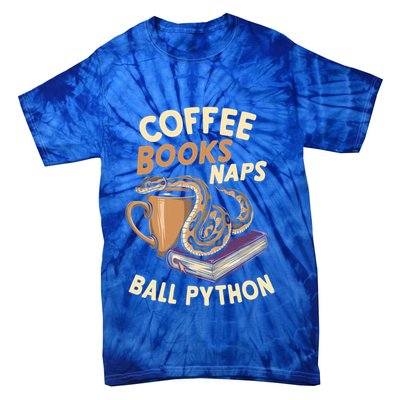 Coffee Books Naps Ball Python Snake Pet Ball Python Gift Tie-Dye T-Shirt
