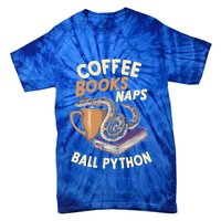 Coffee Books Naps Ball Python Snake Pet Ball Python Gift Tie-Dye T-Shirt
