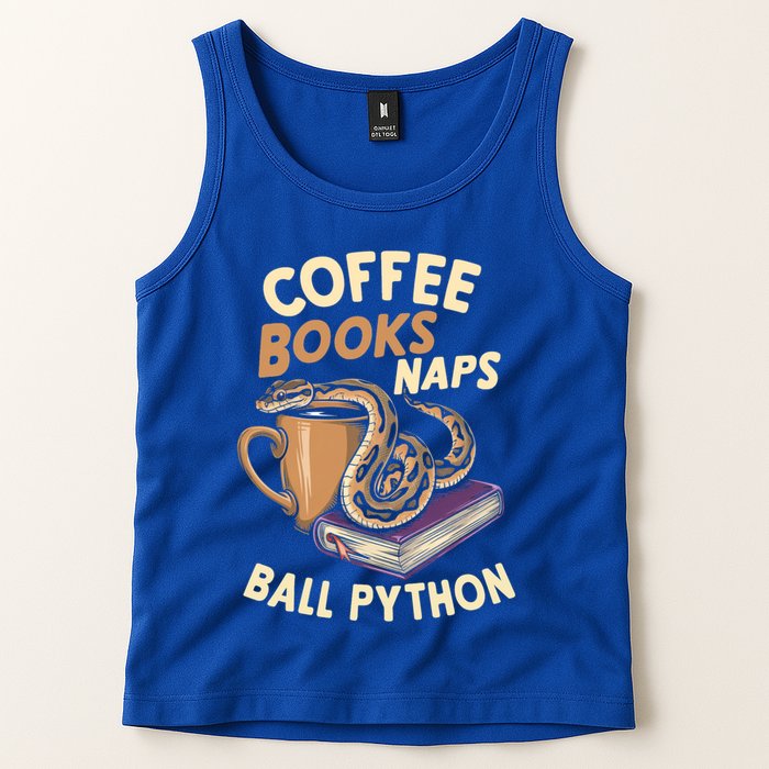 Coffee Books Naps Ball Python Snake Pet Ball Python Gift Tank Top
