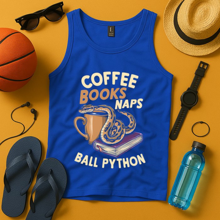 Coffee Books Naps Ball Python Snake Pet Ball Python Gift Tank Top