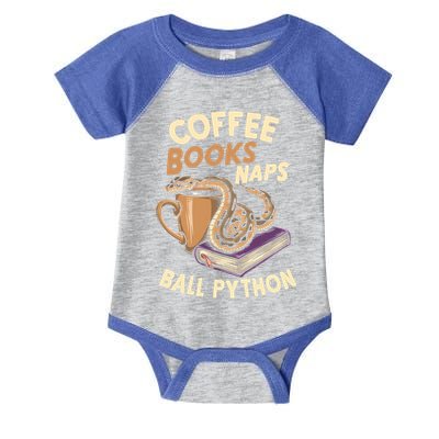 Coffee Books Naps Ball Python Snake Pet Ball Python Gift Infant Baby Jersey Bodysuit