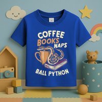 Coffee Books Naps Ball Python Snake Pet Ball Python Gift Toddler T-Shirt