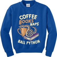 Coffee Books Naps Ball Python Snake Pet Ball Python Gift Kids Sweatshirt