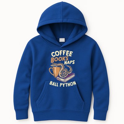 Coffee Books Naps Ball Python Snake Pet Ball Python Gift Kids Hoodie