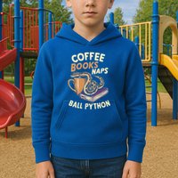Coffee Books Naps Ball Python Snake Pet Ball Python Gift Kids Hoodie