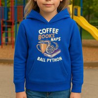 Coffee Books Naps Ball Python Snake Pet Ball Python Gift Kids Hoodie