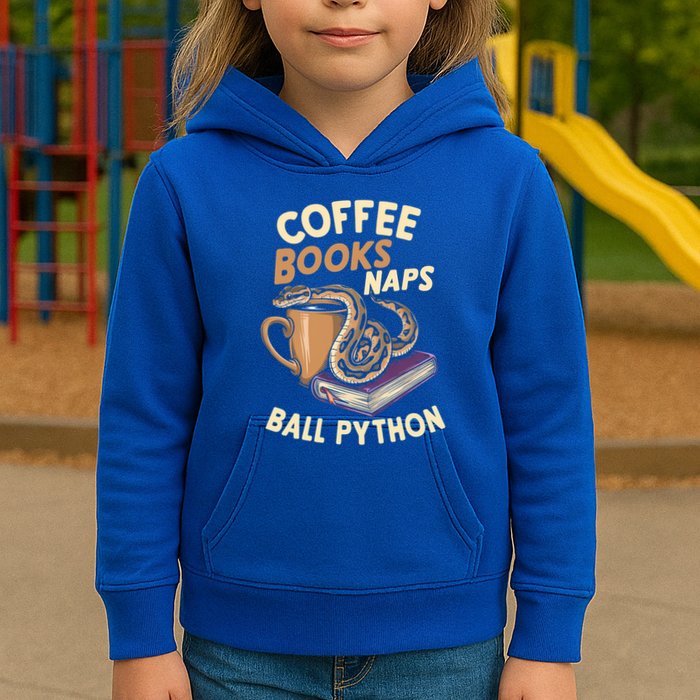 Coffee Books Naps Ball Python Snake Pet Ball Python Gift Kids Hoodie