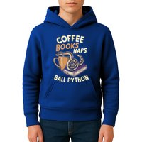 Coffee Books Naps Ball Python Snake Pet Ball Python Gift Kids Hoodie