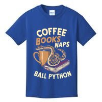 Coffee Books Naps Ball Python Snake Pet Ball Python Gift Kids T-Shirt