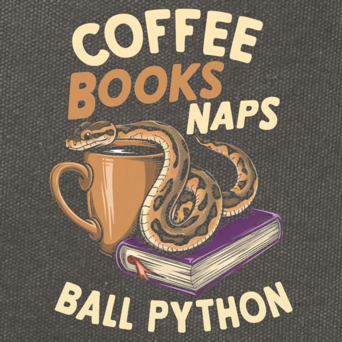 Coffee Books Naps Ball Python Snake Pet Ball Python Gift Cotton Canvas Backpack