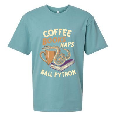 Coffee Books Naps Ball Python Snake Pet Ball Python Gift Sueded Cloud Jersey T-Shirt