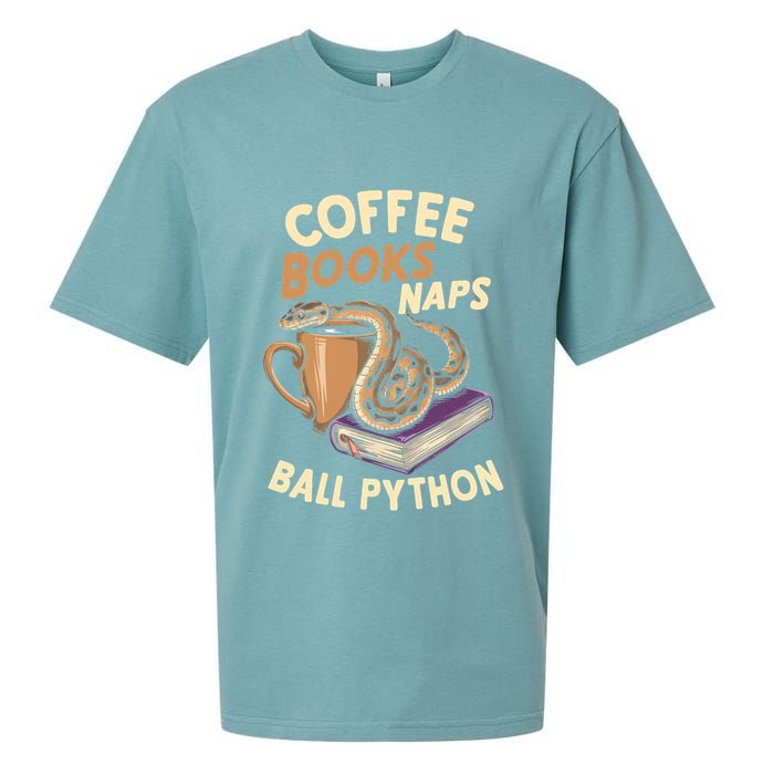 Coffee Books Naps Ball Python Snake Pet Ball Python Gift Sueded Cloud Jersey T-Shirt