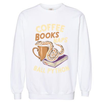 Coffee Books Naps Ball Python Snake Pet Ball Python Gift Garment-Dyed Sweatshirt
