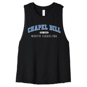 Chapel Bill North Carolina Fan Merch Women's Racerback Cropped Tank