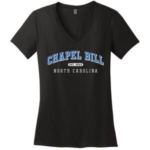 Chapel Bill North Carolina Fan Merch Women's V-Neck T-Shirt