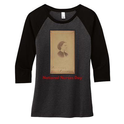 Clara Barton National Nurses Day Women's Tri-Blend 3/4-Sleeve Raglan Shirt