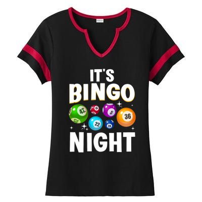 Cool Bingo Night Art Bingo Lover Bingo Player Ladies Halftime Notch Neck Tee