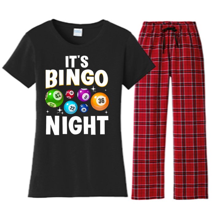 Cool Bingo Night Art Bingo Lover Bingo Player Women's Flannel Pajama Set