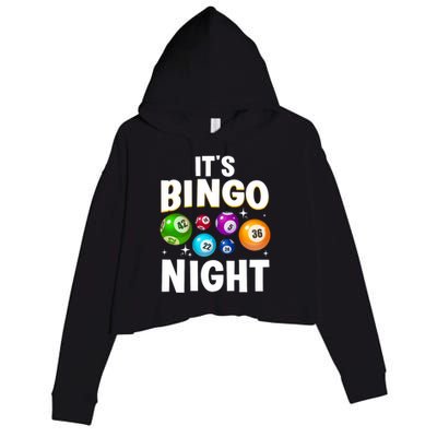 Cool Bingo Night Art Bingo Lover Bingo Player Crop Fleece Hoodie