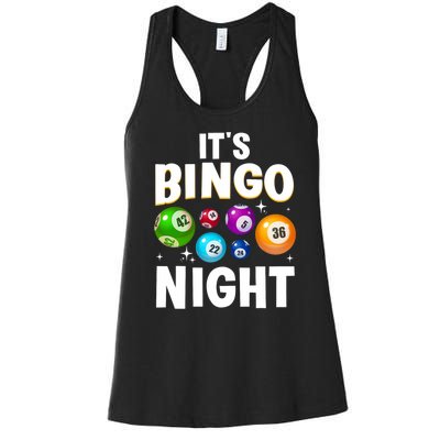 Cool Bingo Night Art Bingo Lover Bingo Player Women's Racerback Tank