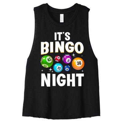 Cool Bingo Night Art Bingo Lover Bingo Player Women's Racerback Cropped Tank