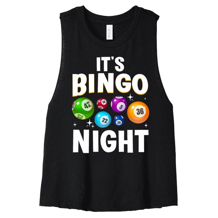 Cool Bingo Night Art Bingo Lover Bingo Player Women's Racerback Cropped Tank