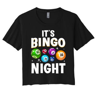 Cool Bingo Night Art Bingo Lover Bingo Player Women's Crop Top Tee