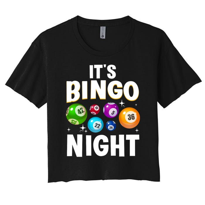 Cool Bingo Night Art Bingo Lover Bingo Player Women's Crop Top Tee