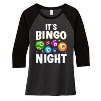 Cool Bingo Night Art Bingo Lover Bingo Player Women's Tri-Blend 3/4-Sleeve Raglan Shirt