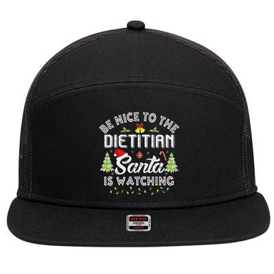 Christmas Be Nice To The Dietitian Santa Is Watching Xmas 7 Panel Mesh Trucker Snapback Hat