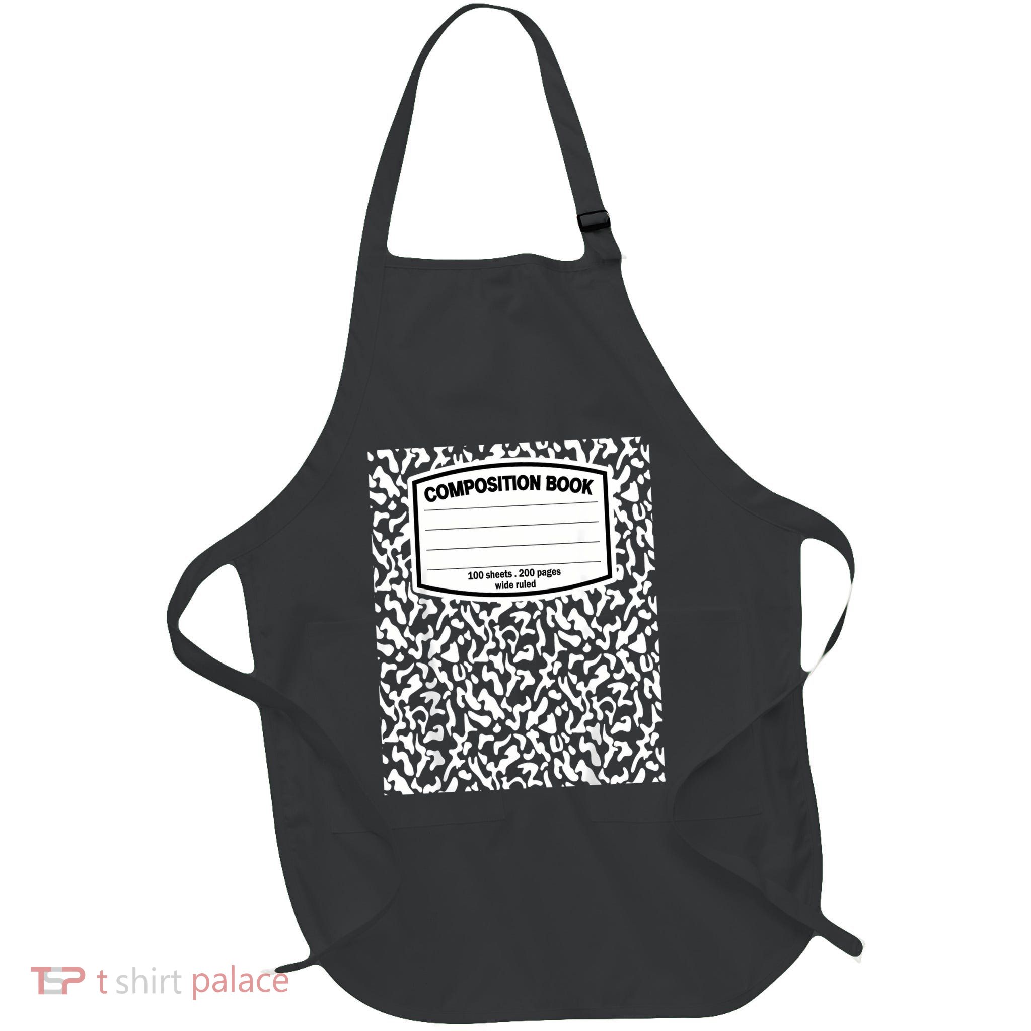 Composition Book Notebook Matching Group Halloween Teacher Full-Length Apron With Pockets