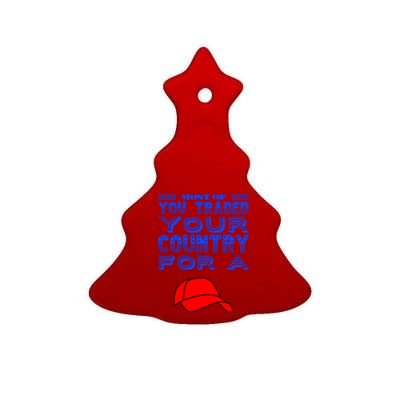 Country Blue Novelty Freedom Humor Gift Ceramic Tree Ornament