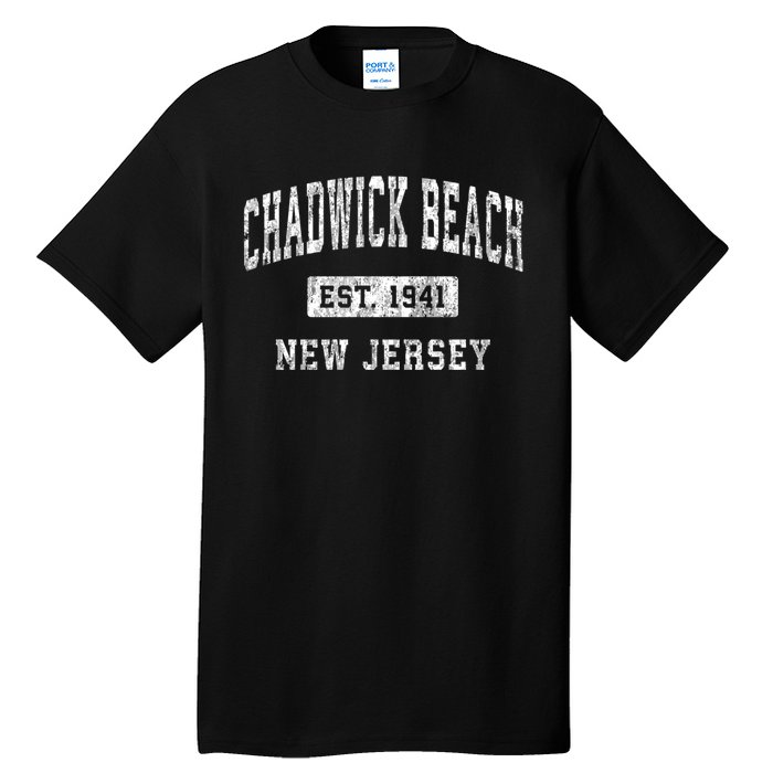 Chadwick Beach New Jersey Nj Vintage Established Sports Tall T-Shirt