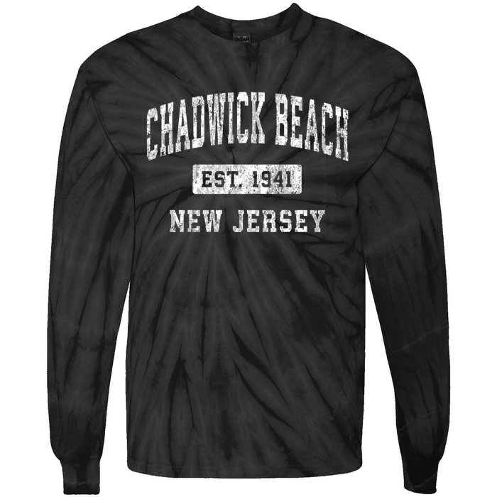 Chadwick Beach New Jersey Nj Vintage Established Sports Tie-Dye Long Sleeve Shirt