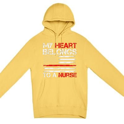 Cute Boyfriend Nurse Quote My Heart Belongs To A Nurse Funny Premium Pullover Hoodie