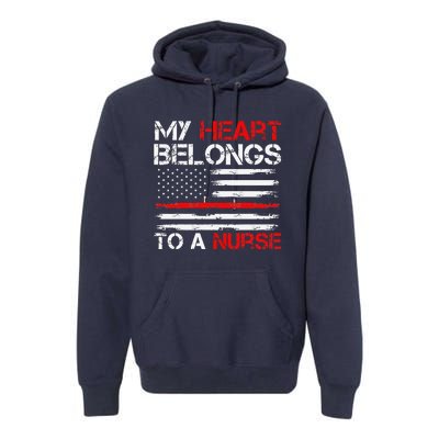 Cute Boyfriend Nurse Quote My Heart Belongs To A Nurse Funny Premium Hoodie