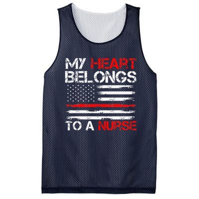 Cute Boyfriend Nurse Quote My Heart Belongs To A Nurse Funny Mesh Reversible Basketball Jersey Tank