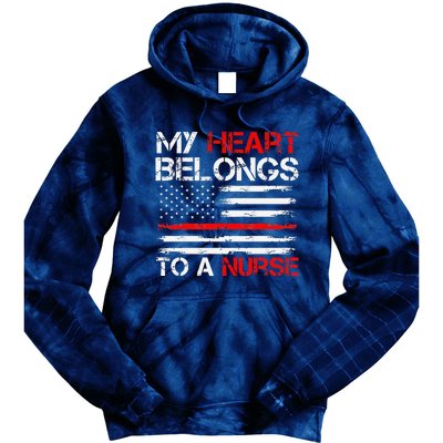 Cute Boyfriend Nurse Quote My Heart Belongs To A Nurse Funny Tie Dye Hoodie