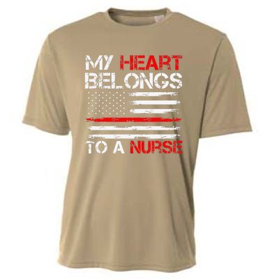 Cute Boyfriend Nurse Quote My Heart Belongs To A Nurse Funny Cooling Performance Crew T-Shirt