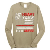 Cute Boyfriend Nurse Quote My Heart Belongs To A Nurse Funny Long Sleeve Shirt