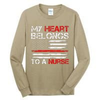 Cute Boyfriend Nurse Quote My Heart Belongs To A Nurse Funny Tall Long Sleeve T-Shirt