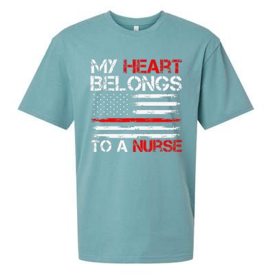 Cute Boyfriend Nurse Quote My Heart Belongs To A Nurse Funny Sueded Cloud Jersey T-Shirt