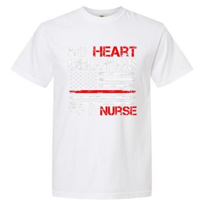 Cute Boyfriend Nurse Quote My Heart Belongs To A Nurse Funny Garment-Dyed Heavyweight T-Shirt