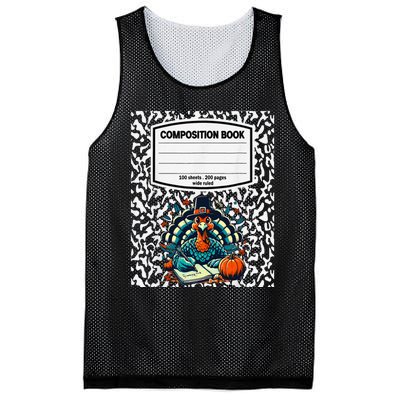 Composition Book Notebook Lover Turkey Costume Thanksgiving Mesh Reversible Basketball Jersey Tank